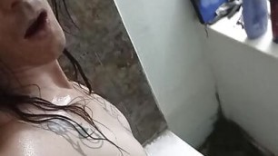 fucked my tight wet ass wile masturbating in bath