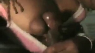 Homemade sex tape with black shemale