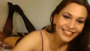 Hot Shemale Steamed up and Jerks her Cock