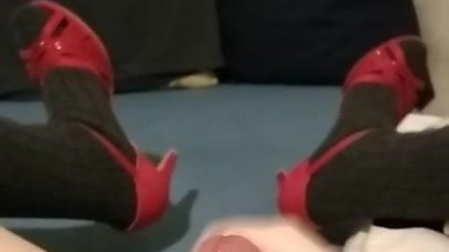 Sissy pov cumshot in high heels