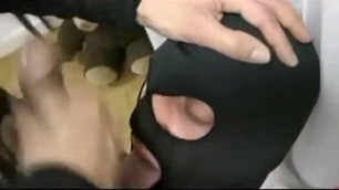 masked faggot suck, getting fucked and get the cum on mouth