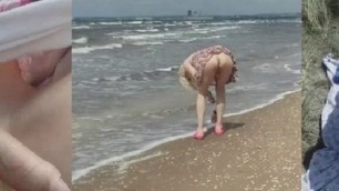 MissRose TS - Blonde Swedish Shemale Valkyrie Public Nude Beach Fum - u.skirt masturbation - nude biking under dress ts