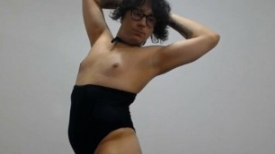 Sissy Lara White. Posing. Modeling. Showing off sexy body, ass, curves. Femboy. Trap. Tranny. Shemale. Crossdresser. Tra